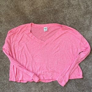 PINK size large crop long sleeve shirt.